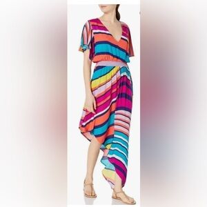Trina Turk Catch A Wave Cover-up Maxi Dress NWT Size Small